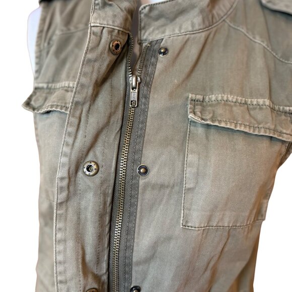 Utility Vest Military Style Small Pockets Adjustable Waist Zip Snap Epaulets - Picture 5 of 10